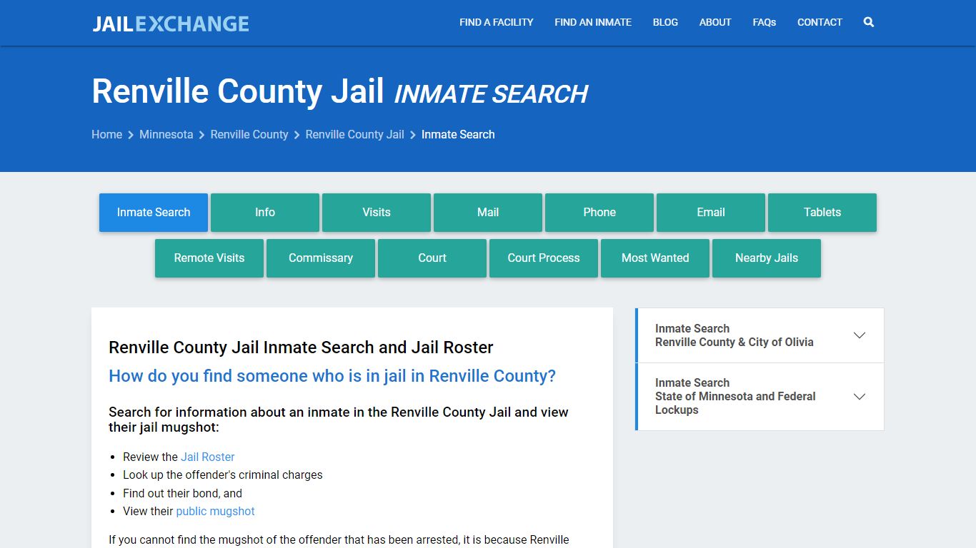 Inmate Search: Roster & Mugshots - Renville County Jail, MN